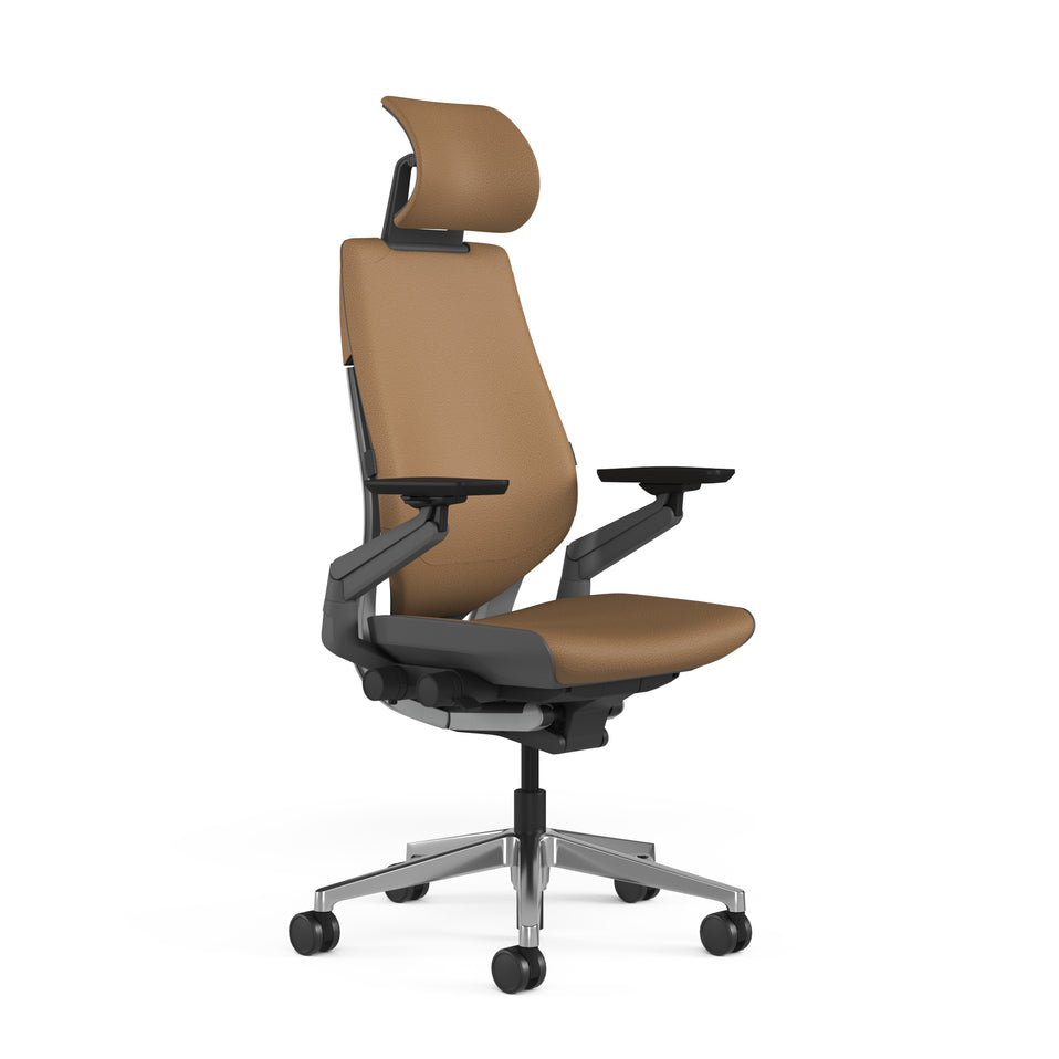 Mocha Montana Leather w/Polished Aluminum Base