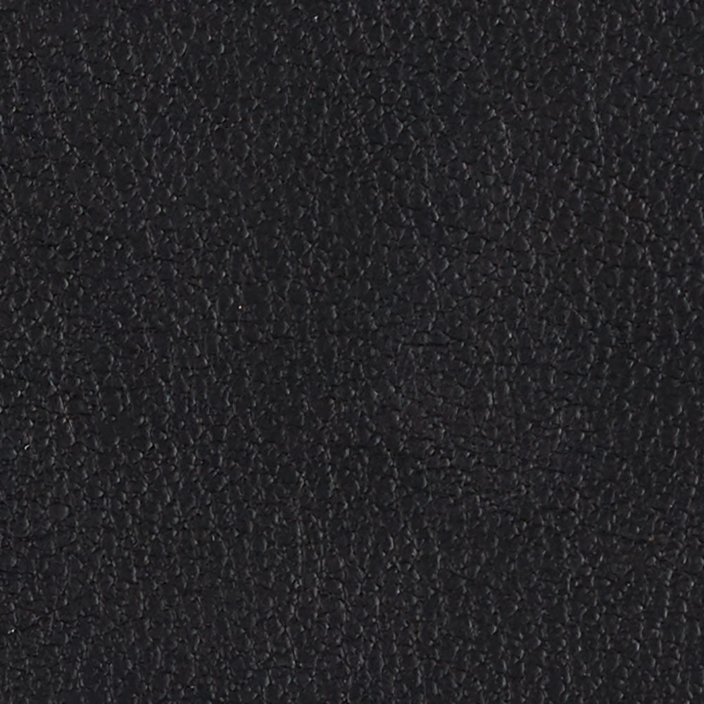 Upholstered Black Montana Leather; Dark Frame