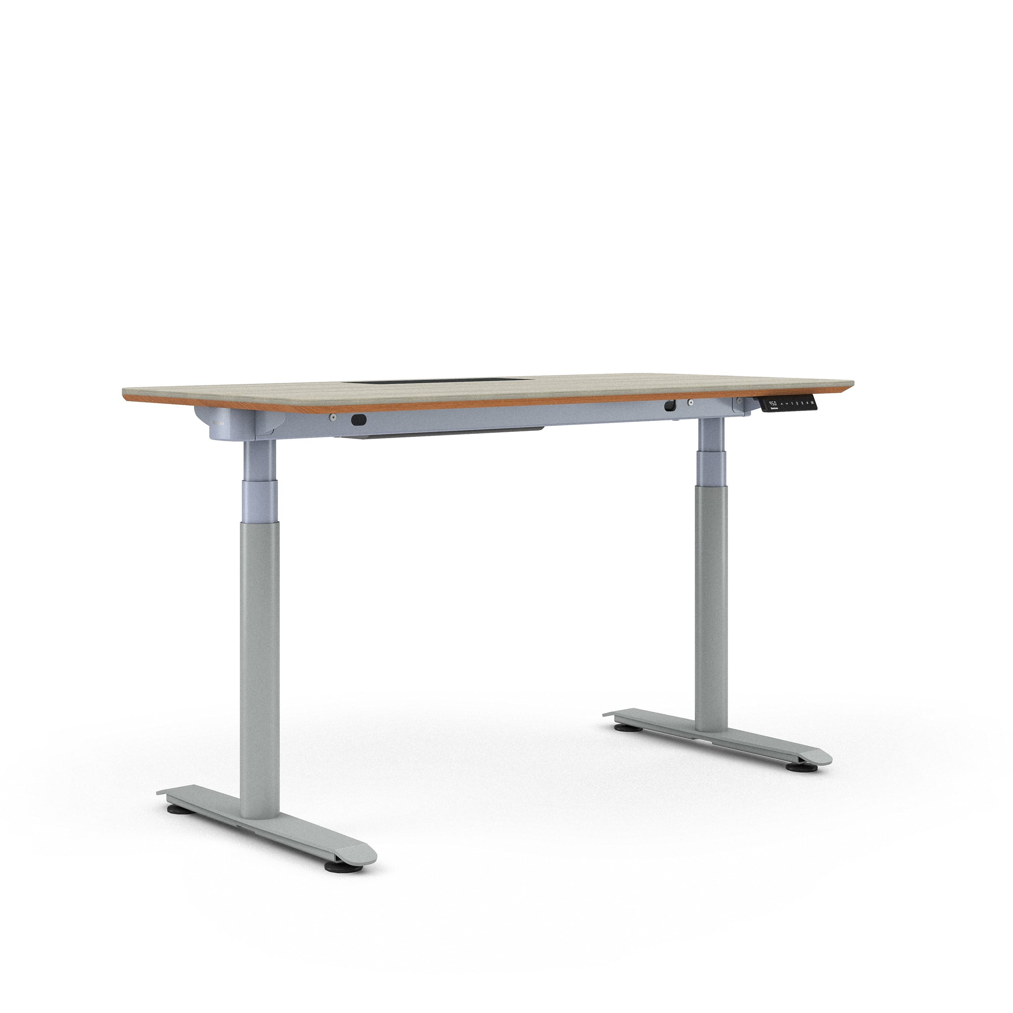 Grey Oak Top with Chamfered Edge; Cloud + Platinum Base