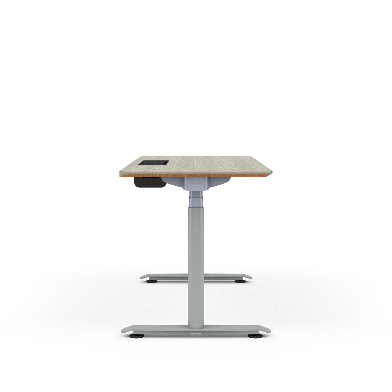 Grey Oak Top with Chamfered Edge; Cloud + Platinum Base
