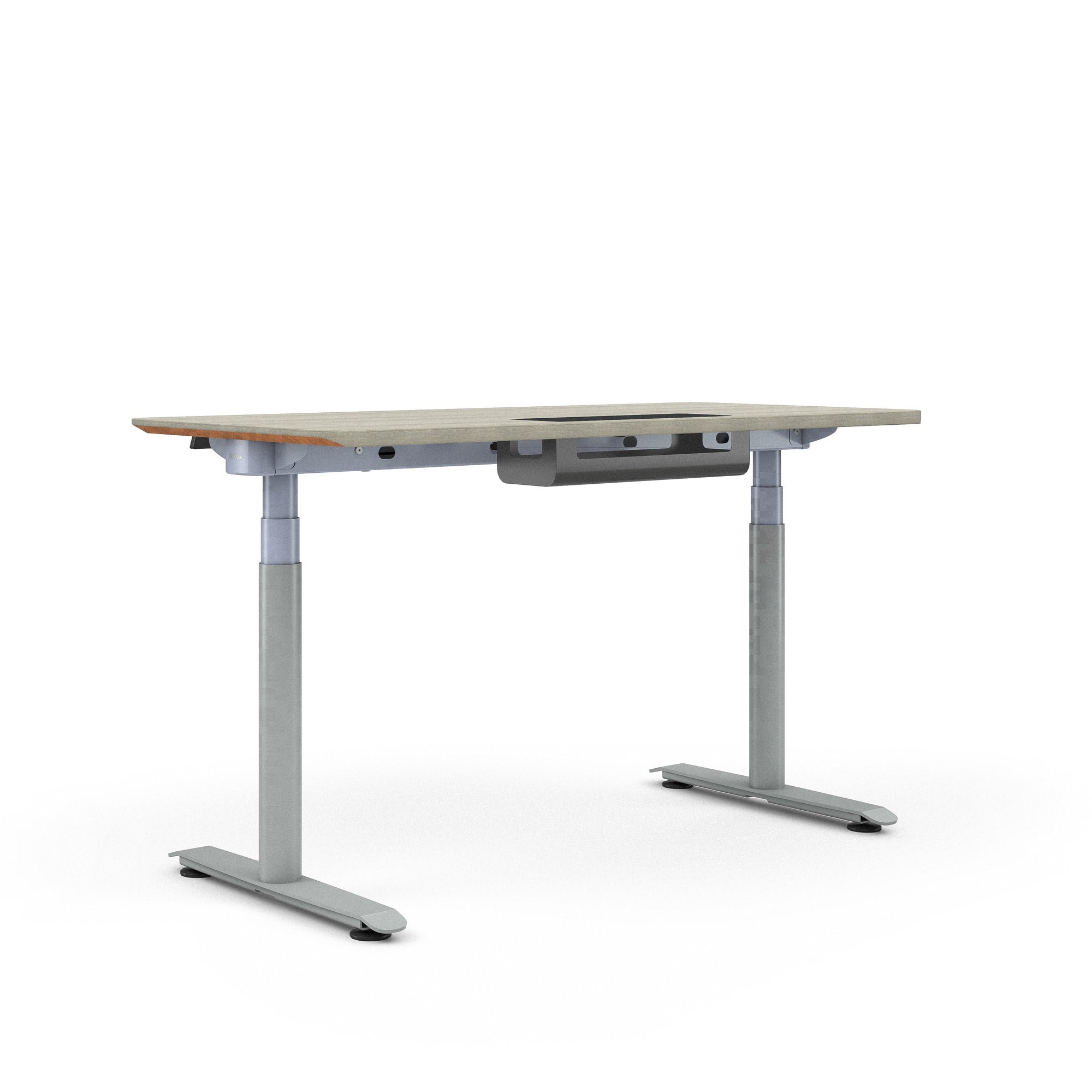 Grey Oak Top with Chamfered Edge; Cloud + Platinum Base