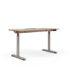 Grey Oak Top with Chamfered Edge; Matte Copper + Nickel Base