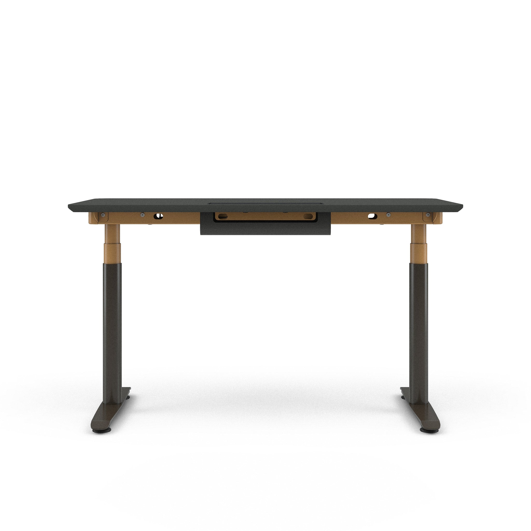 Merle Top with Chamfered Edge; Matte Brass + Night Bronze Base
