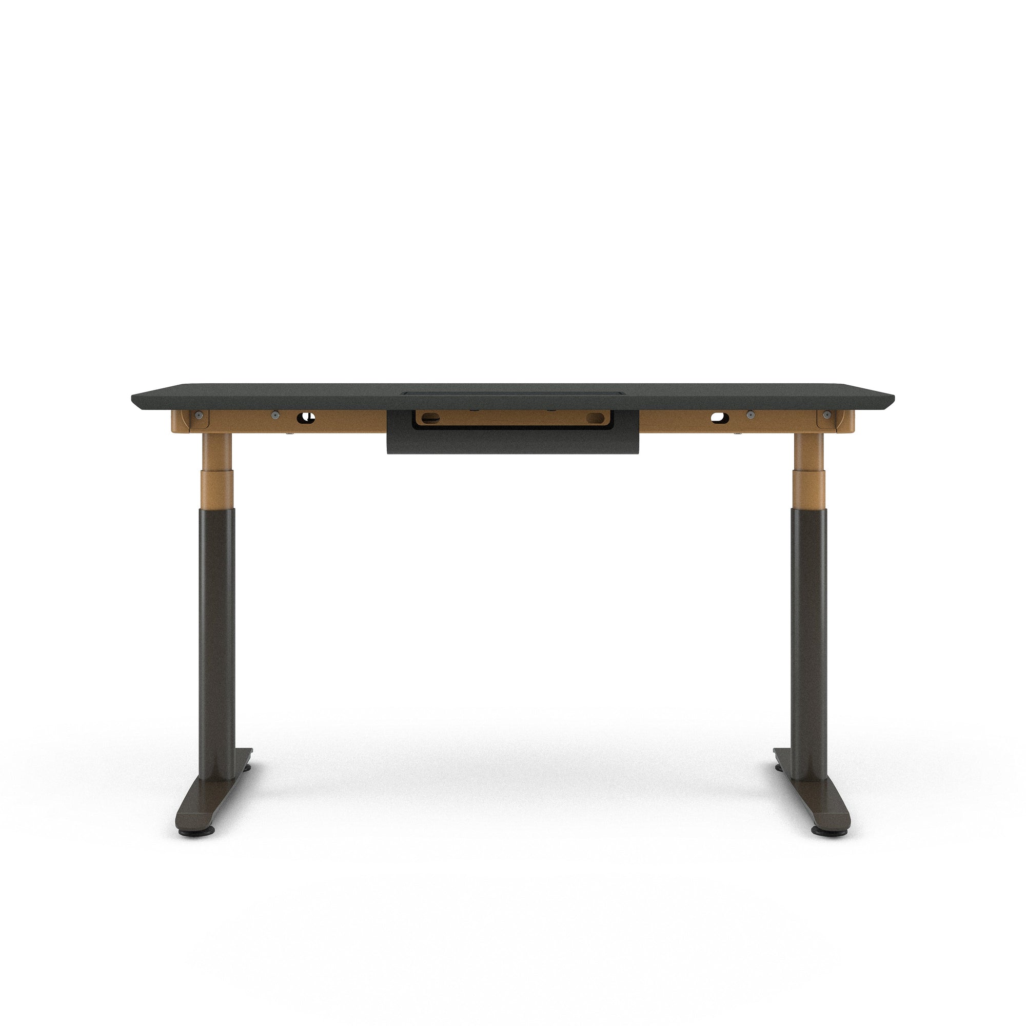 Merle Top with Chamfered Edge; Matte Brass + Night Bronze Base