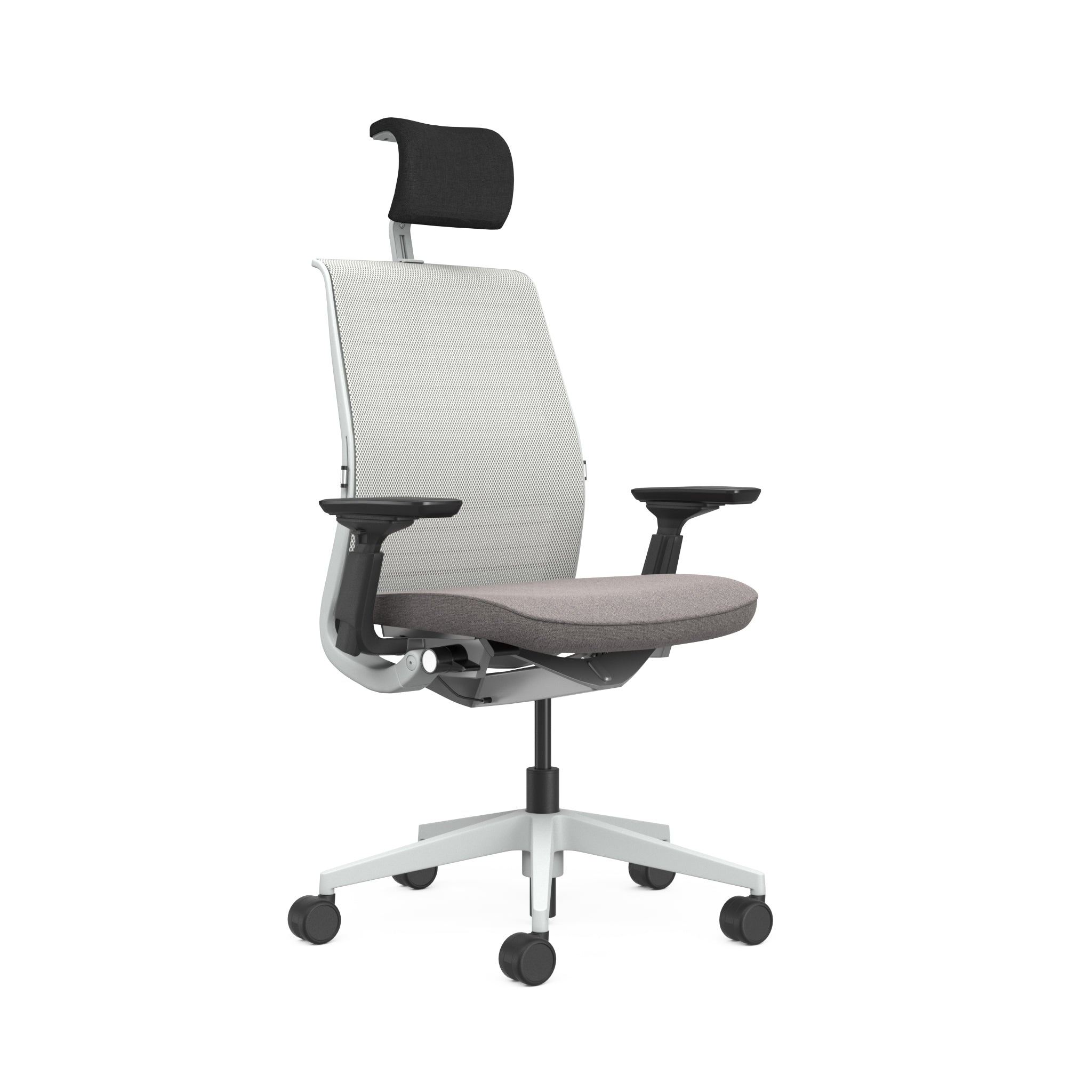 Back 3D Knit Nickel; Seat Medley Grey Brown; Frame Seagull