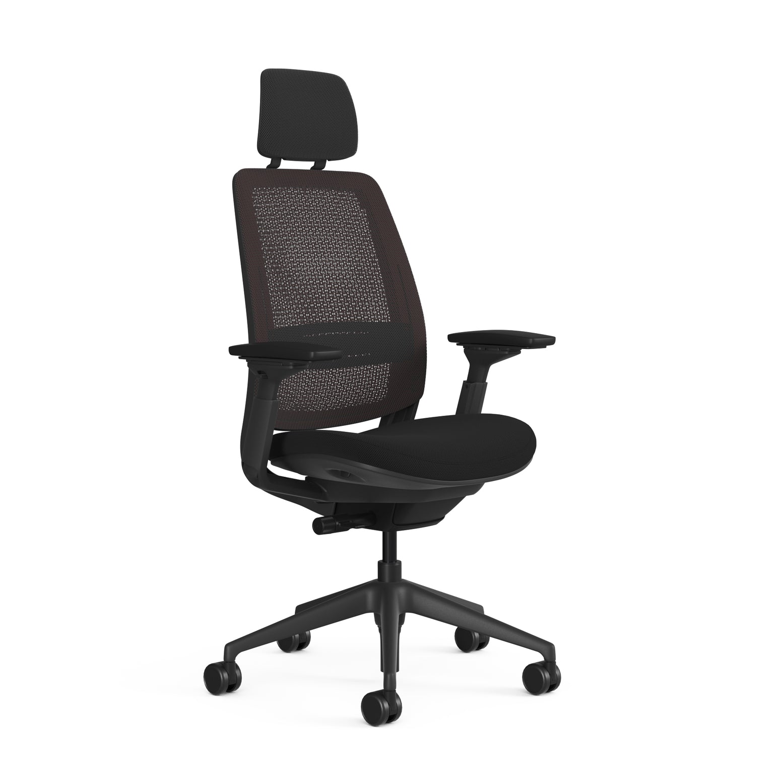 Meshback 3D Microknit Scarlet; Adjustable Lumbar; Seat Cogent Connect Licorice; Frame Scarlet+Black
